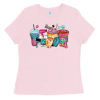 Bubblegum Pink pet groomer coffee cups Ladies Tee - Zillion Design Studio