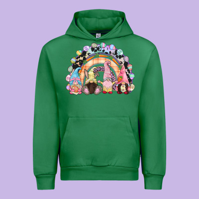 Easter Day Rainbow Gnomes Urban Hoodie Designed By Cowgirlartshop