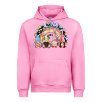 Fuchsia Pink Easter Day rainbow gnomes Urban Hoodie - CowGirlArtShop
