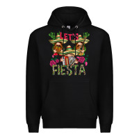 Black Let's Fiesta with gnomes Premium Hoodie - NancyCooperArtShop