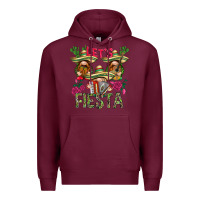 Burgundy Let's Fiesta with gnomes Premium Hoodie - NancyCooperArtShop