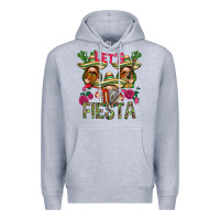 Heather Grey Let's Fiesta with gnomes Premium Hoodie - NancyCooperArtShop