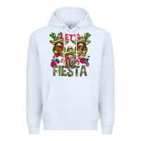 White Let's Fiesta with gnomes Premium Hoodie - NancyCooperArtShop