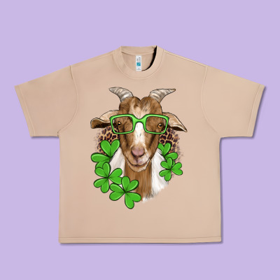 St Patricks Goat With Glasses Urban Heavy Tee Designed By Artiststas