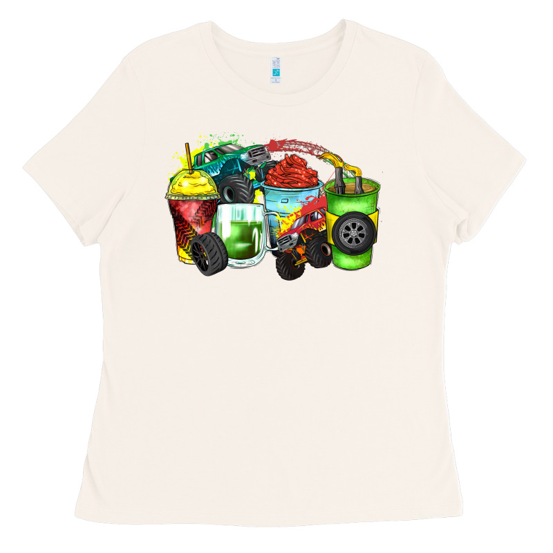 Monster Truck Coffee Cups Ladies Tee by Zillion Design Studio | Teevron