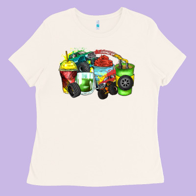 Monster Truck Coffee Cups Ladies Tee Designed By Zillion Design Studio