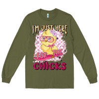 Army Green i'm just here for the chicks Long Sleeve Tee - MaliasSmallBusiness