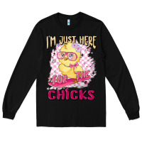 Black i'm just here for the chicks Long Sleeve Tee - MaliasSmallBusiness