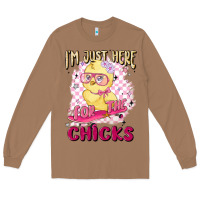 Toasted Coconut i'm just here for the chicks Long Sleeve Tee - MaliasSmallBusiness