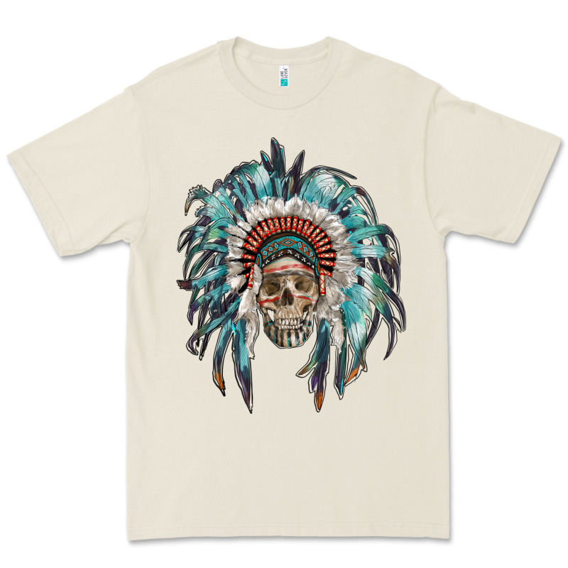 Indian Headdress With Native American Skull Premium Tee by RanaPortraitStore | Teevron