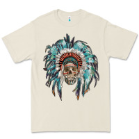 Bone indian headdress with native american skull Premium Tee - RanaPortraitStore