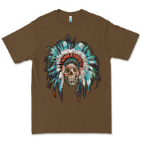 Cacao indian headdress with native american skull Premium Tee - RanaPortraitStore
