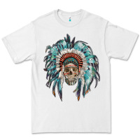White indian headdress with native american skull Premium Tee - RanaPortraitStore