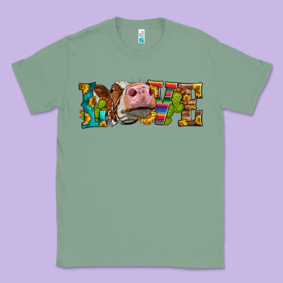Western Love Simmental Cow Classic Tee Designed By Lillyallendesigns