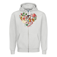 Dove Grey christmas heart Zipper Hoodie - MaliasSmallBusiness