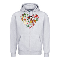 Heather Grey christmas heart Zipper Hoodie - MaliasSmallBusiness