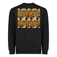 Black seamless poultry farm sunflowers chicken coop tumbler Heavyweight Sweatshirt - Artiststas