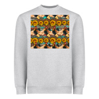 Heather Grey seamless poultry farm sunflowers chicken coop tumbler Heavyweight Sweatshirt - Artiststas