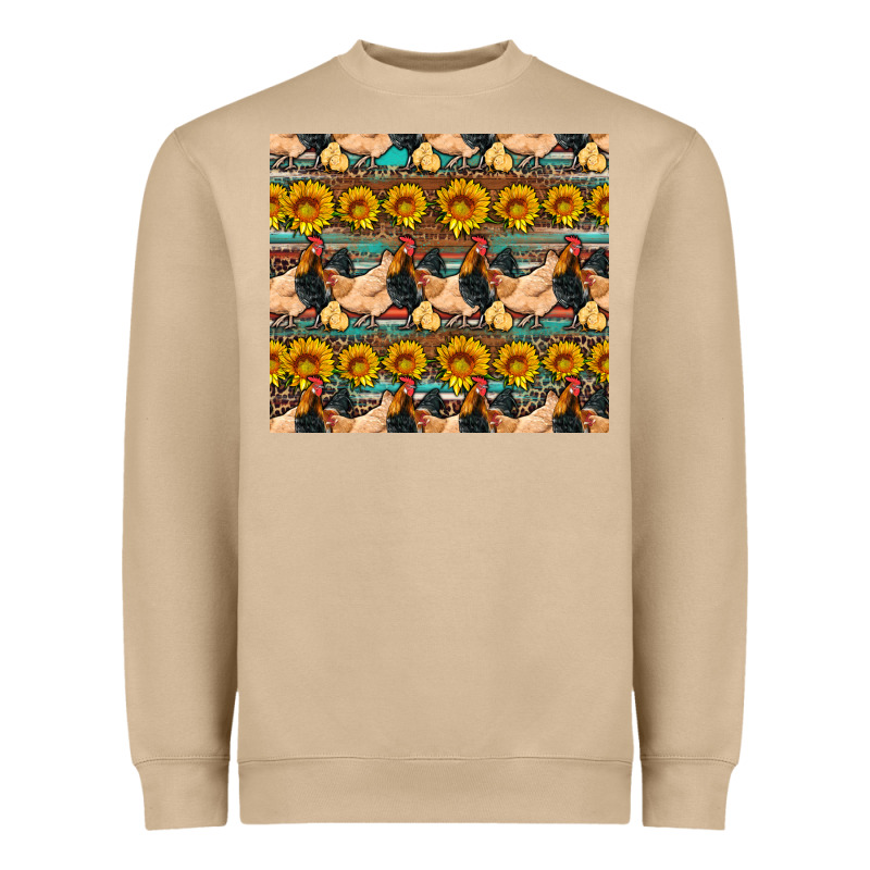 Seamless Poultry Farm Sunflowers Chicken Coop Tumbler Heavyweight Sweatshirt by Artiststas | Teevron