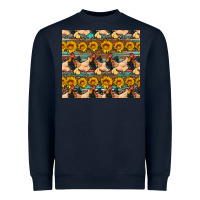 Navy seamless poultry farm sunflowers chicken coop tumbler Heavyweight Sweatshirt - Artiststas