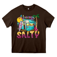 Chocolate Brown always salty with caravan Heavy Core Tee - texasbilliewilder