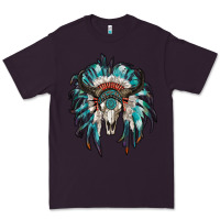 Plum indian headdress with bull skull Premium Tee - RanaPortraitStore