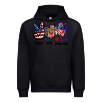 Black Peace love fireworks 4th of july Urban Hoodie - CowGirlArtShop