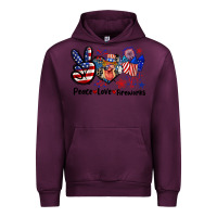 Mauve Wine Peace love fireworks 4th of july Urban Hoodie - CowGirlArtShop