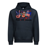 Navy Peace love fireworks 4th of july Urban Hoodie - CowGirlArtShop