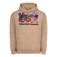 Pigment Burro Peace love fireworks 4th of july Urban Hoodie - CowGirlArtShop