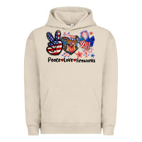 Pigment French Oak Peace love fireworks 4th of july Urban Hoodie - CowGirlArtShop
