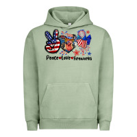 Pigment Oil Green Peace love fireworks 4th of july Urban Hoodie - CowGirlArtShop