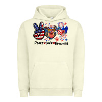Pigment Pistachio Peace love fireworks 4th of july Urban Hoodie - CowGirlArtShop