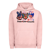 Pigment Salmon Peace love fireworks 4th of july Urban Hoodie - CowGirlArtShop