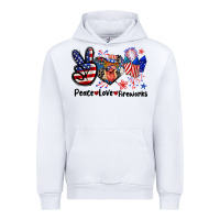 White Peace love fireworks 4th of july Urban Hoodie - CowGirlArtShop