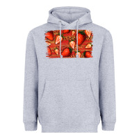Heather Grey Strawberry Background Heavyweight Hoodie - Bettercallsaul