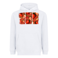 White Strawberry Background Heavyweight Hoodie - Bettercallsaul