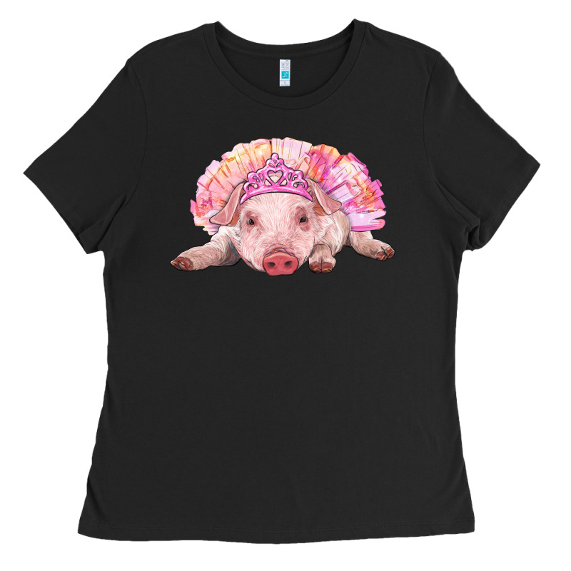 Balerina Baby Pig With Tutu Ladies Tee by RanaPortraitStore | Teevron