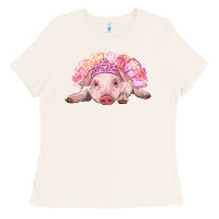 Bone Balerina Baby Pig With Tutu Ladies Tee - RanaPortraitStore