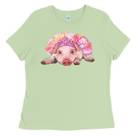 Matcha Balerina Baby Pig With Tutu Ladies Tee - RanaPortraitStore