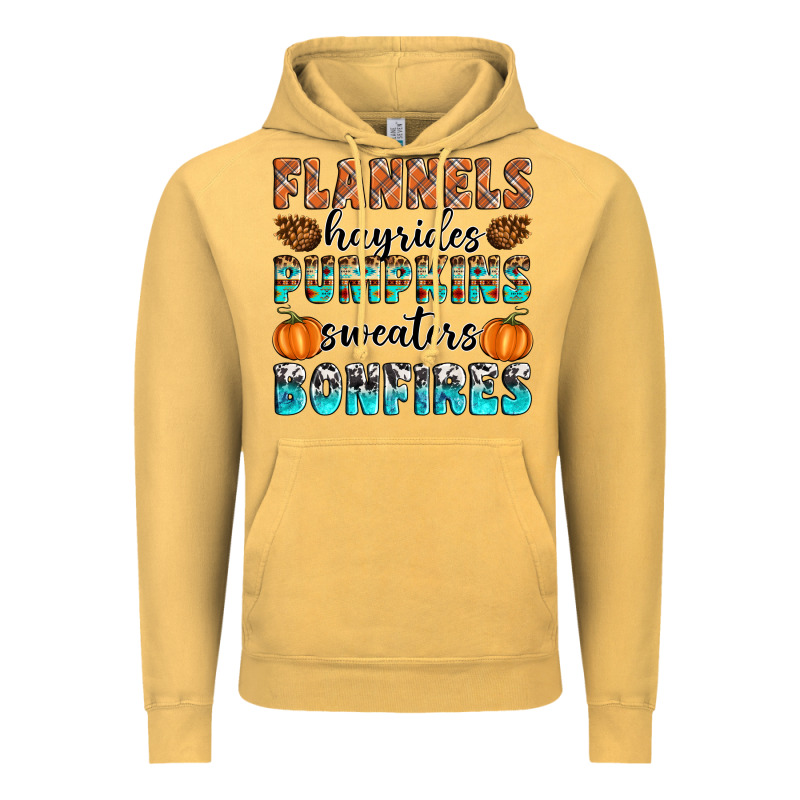 Flannels Hayrides Pumpkins Sweaters Bonfires Vintage Hoodie by Artiststas | Teevron
