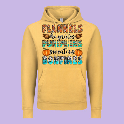 Flannels Hayrides Pumpkins Sweaters Bonfires Vintage Hoodie Designed By Artiststas