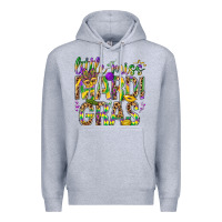Heather Grey Little miss Mardi Gras Premium Hoodie - NancyCooperArtShop