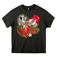 Asphalt baseball with strawberry hearts Heavy Core Tee - texasbilliewilder