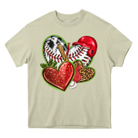 Mossy baseball with strawberry hearts Heavy Core Tee - texasbilliewilder