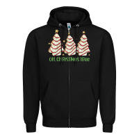 Black oh christmas tree cake Zipper Hoodie - MaliasSmallBusiness