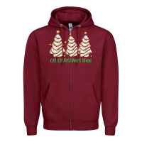 Burgundy oh christmas tree cake Zipper Hoodie - MaliasSmallBusiness