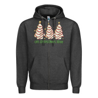 Charcoal Heather oh christmas tree cake Zipper Hoodie - MaliasSmallBusiness
