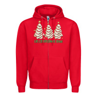 Red oh christmas tree cake Zipper Hoodie - MaliasSmallBusiness