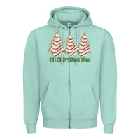 Seafoam oh christmas tree cake Zipper Hoodie - MaliasSmallBusiness